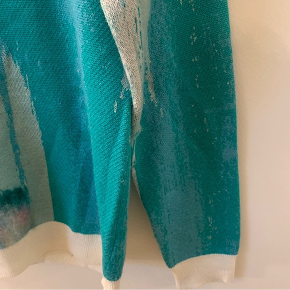 Anthropologie Artwork Lauren C Walcott Wool Blend Mixed Media Lama Sweater - Picture 5 of 11